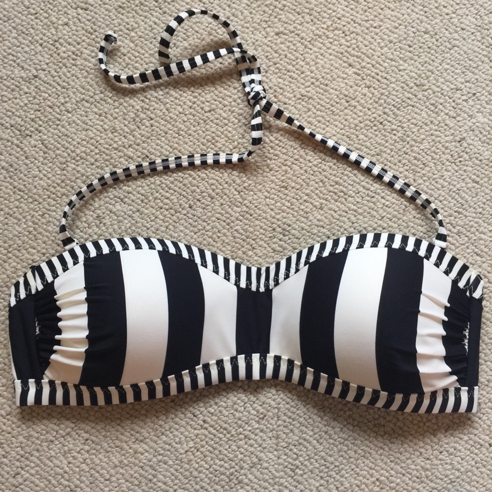 Athleta | Black & White Avila Bandeau Swim Top